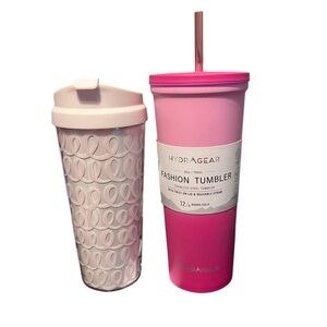 HydraGear Pink stainless steel Tumbler and pink travel cup